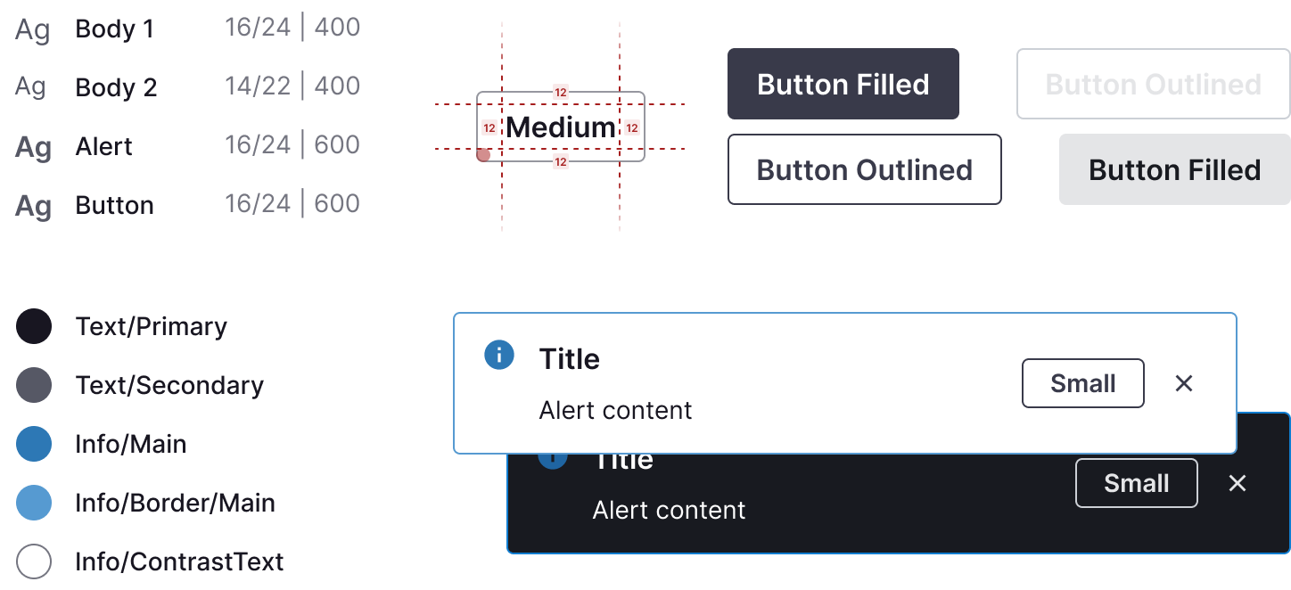 Design system tokens and button anatomy